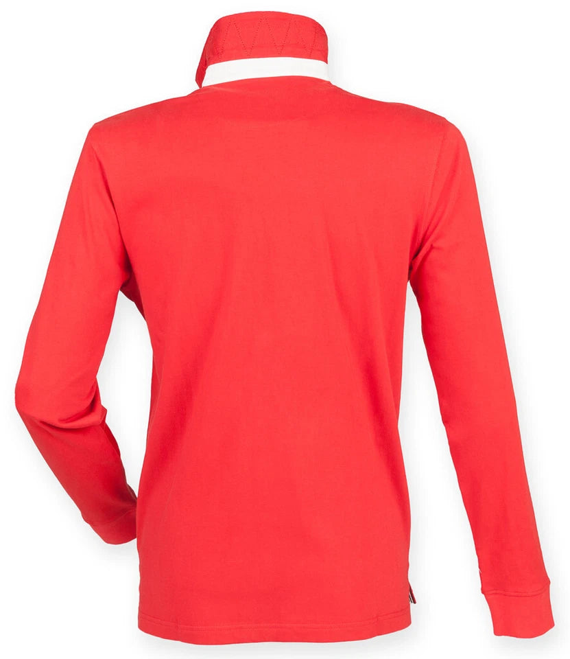 Front Row Mens Rugby Shirt Slim Fit Long Sleeve Premium Cotton Collared Top