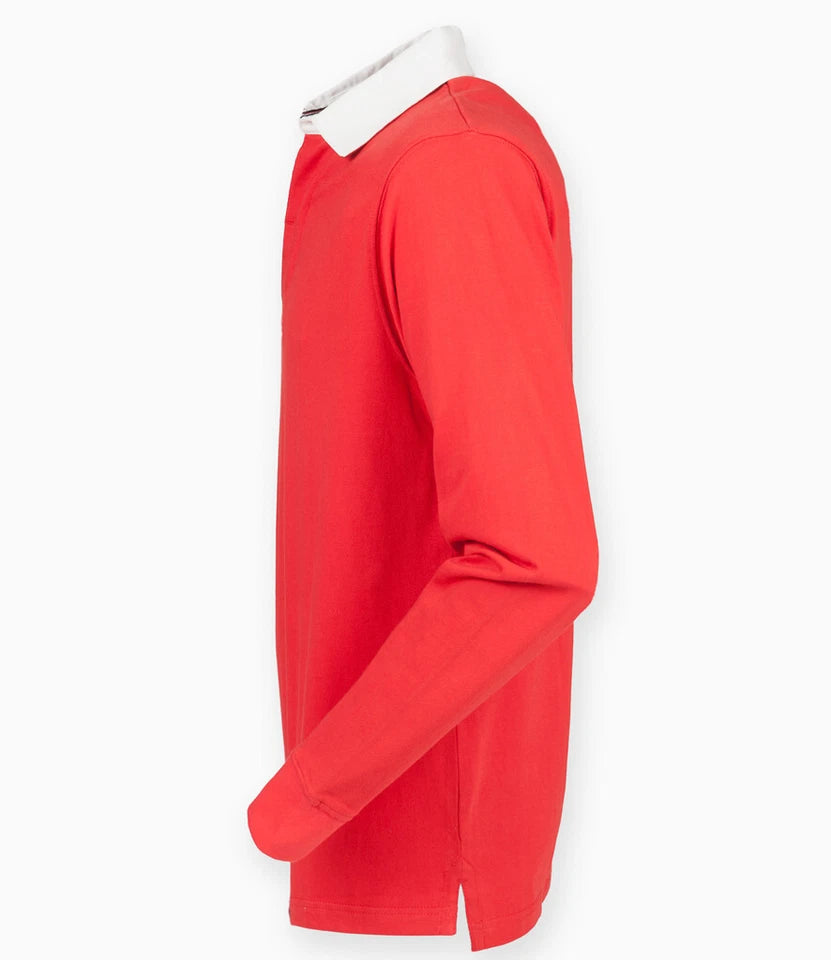 Front Row Mens Rugby Shirt Slim Fit Long Sleeve Premium Cotton Collared Top