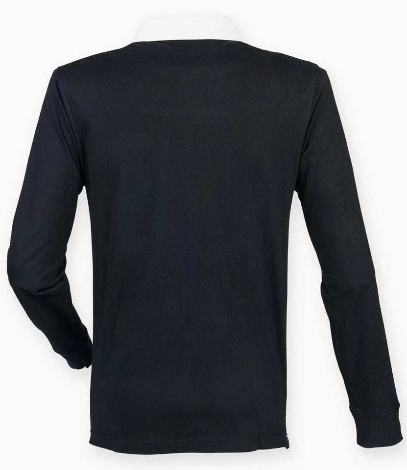 Front Row Mens Rugby Shirt Slim Fit Long Sleeve Premium Cotton Collared Top