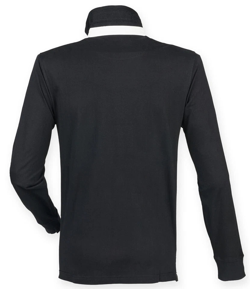 Front Row Mens Rugby Shirt Slim Fit Long Sleeve Premium Cotton Collared Top