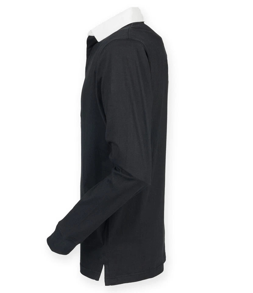 Front Row Mens Rugby Shirt Slim Fit Long Sleeve Premium Cotton Collared Top