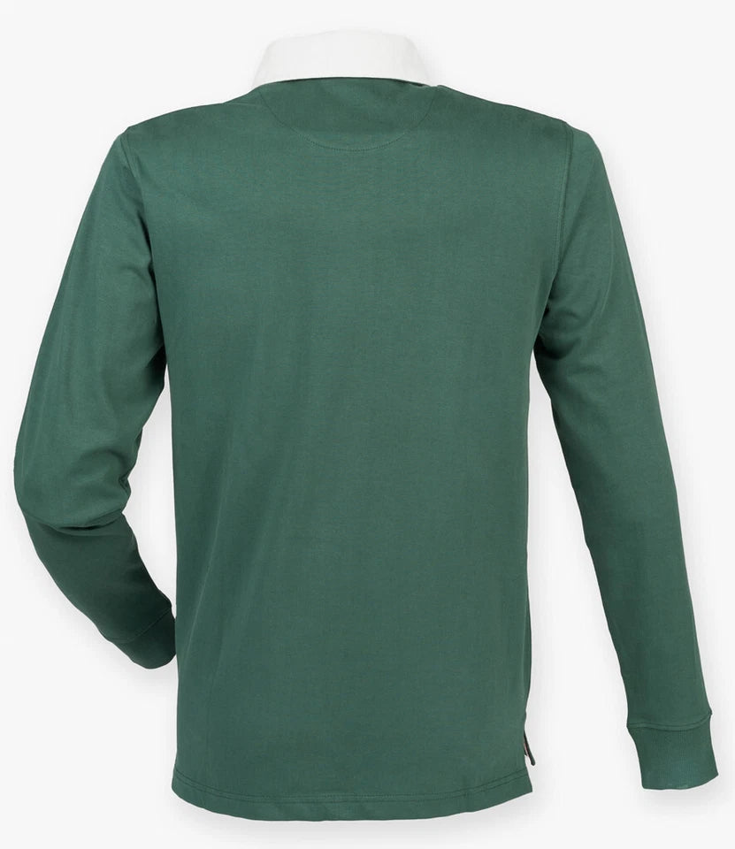 Front Row Mens Rugby Shirt Slim Fit Long Sleeve Premium Cotton Collared Top