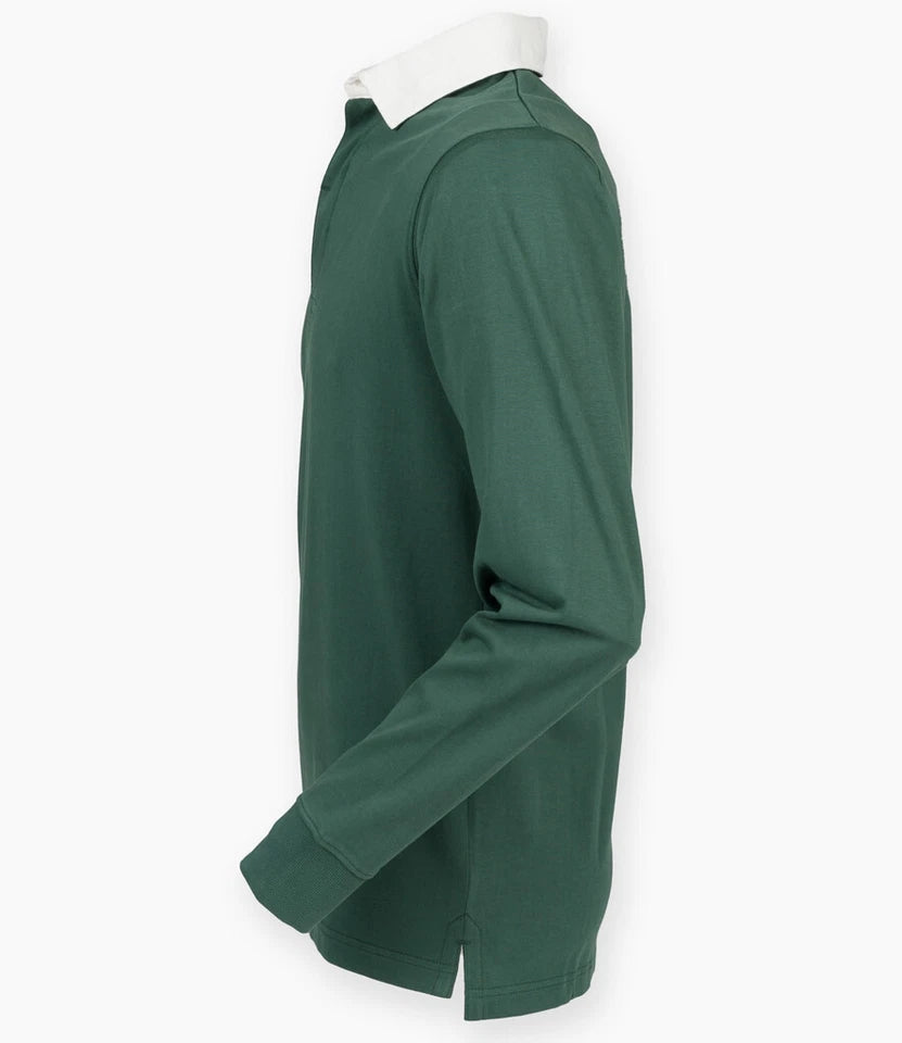 Front Row Mens Rugby Shirt Slim Fit Long Sleeve Premium Cotton Collared Top