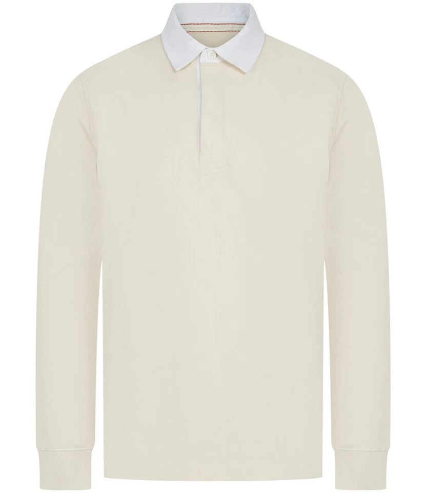 Front Row Mens Rugby Shirt Slim Fit Long Sleeve Premium Cotton Collared Top
