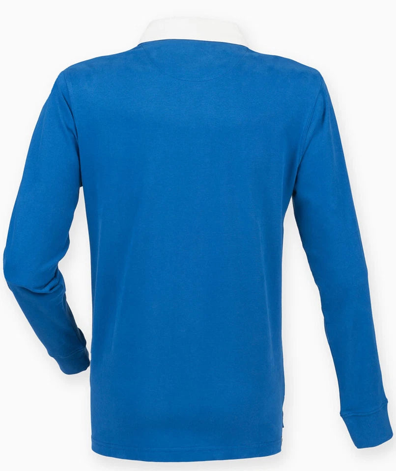 Front Row Mens Rugby Shirt Slim Fit Long Sleeve Premium Cotton Collared Top