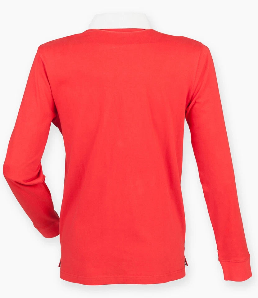 Front Row Mens Rugby Shirt Slim Fit Long Sleeve Premium Cotton Collared Top